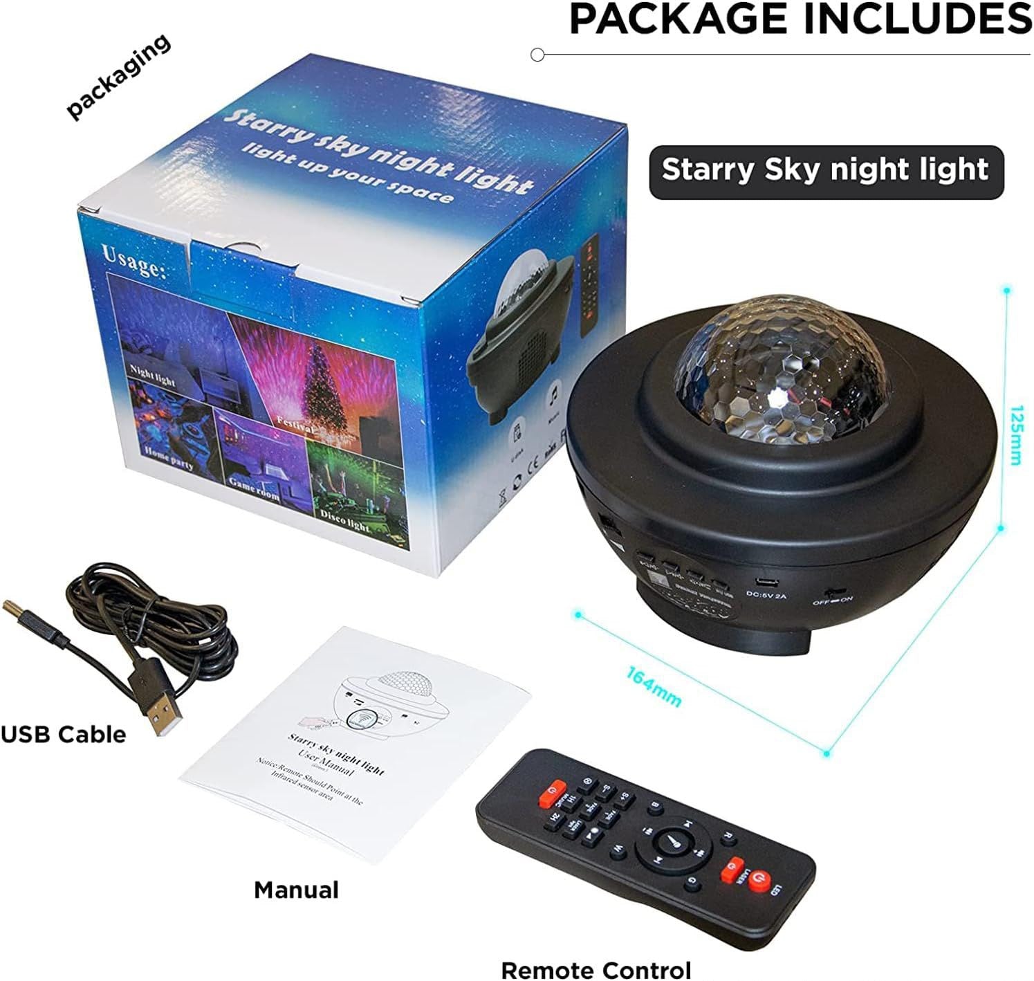 New Starry Projection Galaxy Lamp Light with Speaker and Wireless Remote