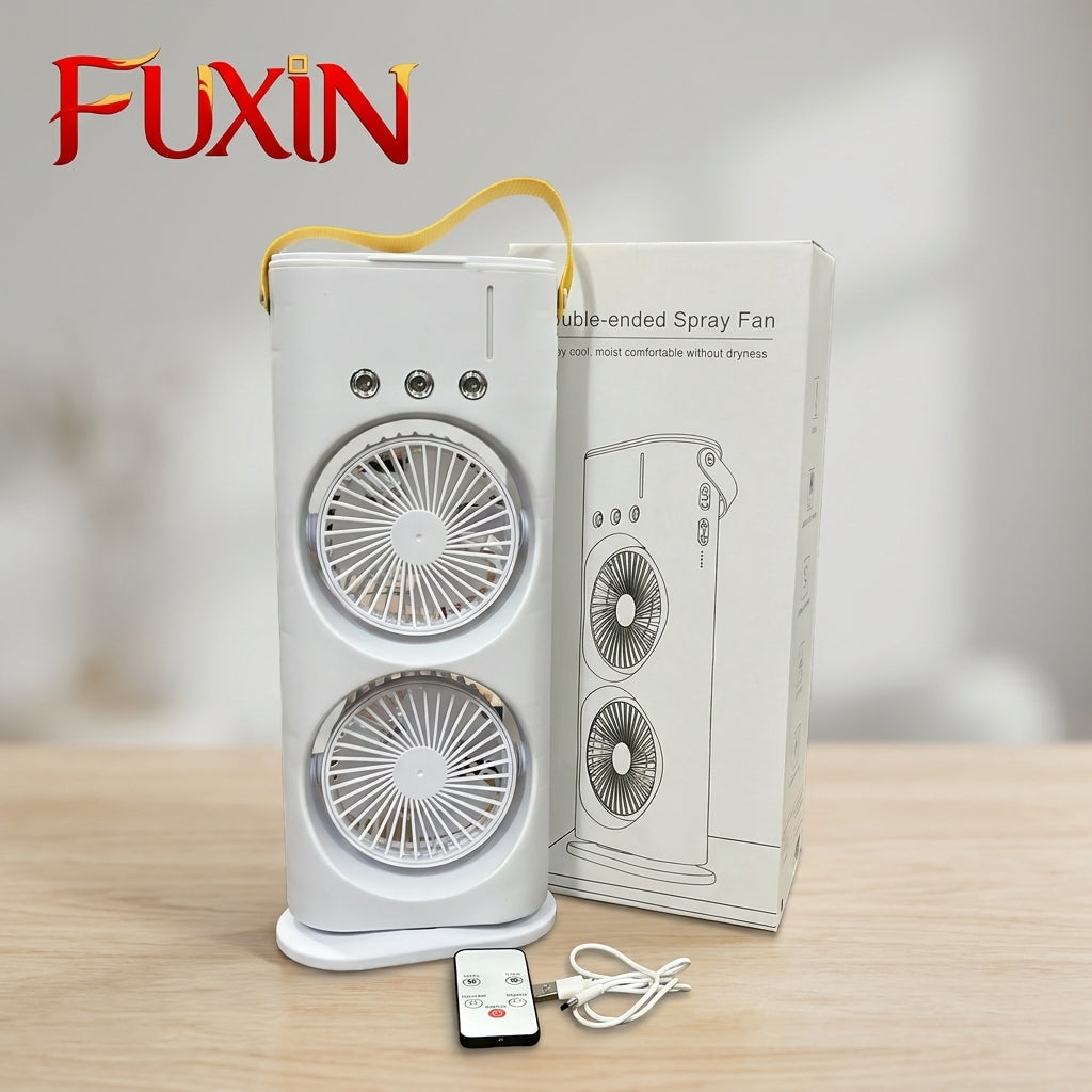 Rechargeable Double Cooling Mist Fan